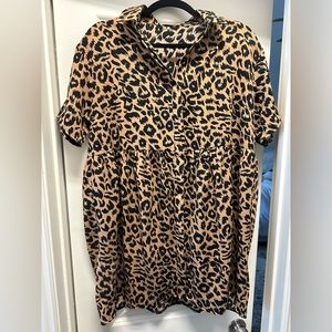 Misguided leopard babydoll dress